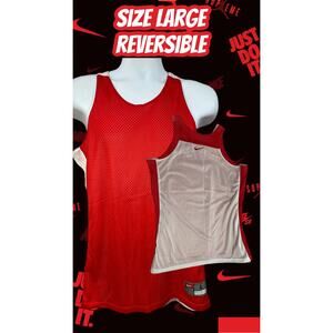 NIKE Team Reversible Tank Top Jersey Size Large Red White Vintage 90s Men's
